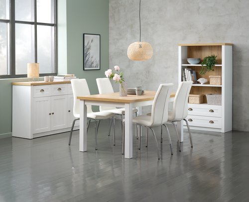 Credenza MARKSKEL 3 ante bianco/ color rovere