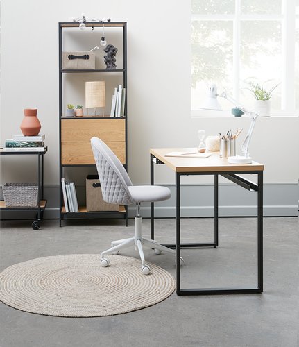 Kancelářská židle KOKKEDAL šedý potah/bílá