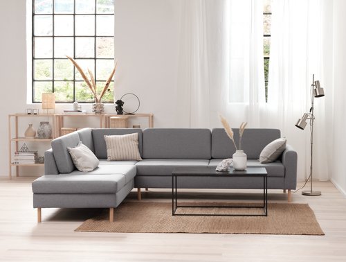 Sofa SVALBARD Ecke offen links hellgrau JYSK