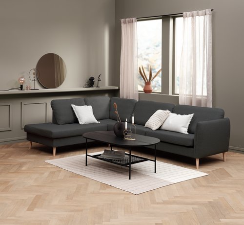 Sofa AARHUS Ecke offen links dunkelgrau | JYSK