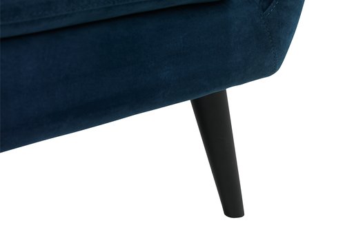 Sofa EGEDAL 2,5-seter fløyel mørk blå