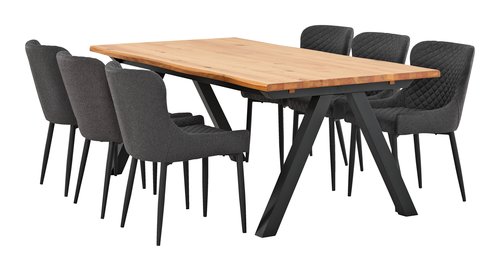 Table SANDBY 100x210 naturel chêne/noir