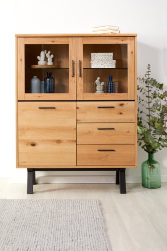 Vitrine NEW YORK Eiche/schwarz | JYSK