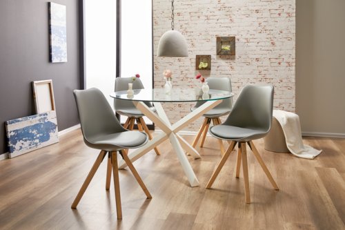 Cadeira jantar BLOKHUS cinzento/natural