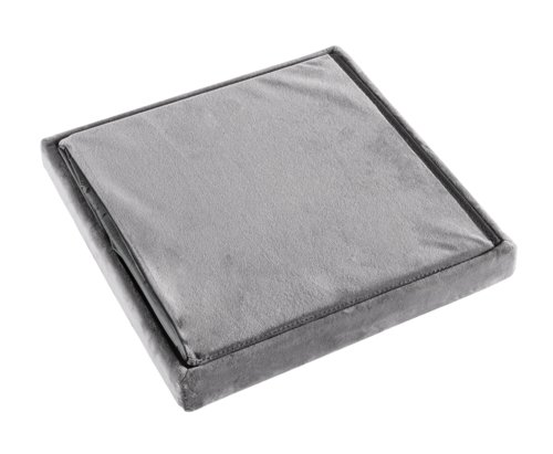 Pufe KALUM 38x38 veludo cinzento