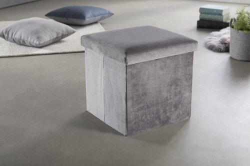 Pouf KALUM 38x38 Samt grau | JYSK