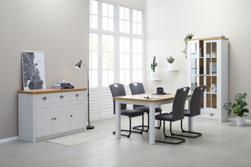 Vitrine MARKSKEL 2 Türen eiche/weiß | JYSK