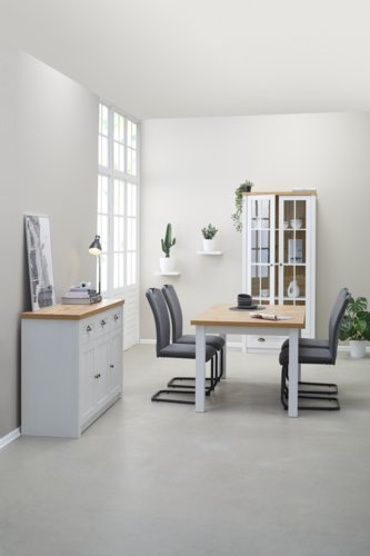 Vitrine MARKSKEL 2 Türen eiche/weiß | JYSK