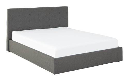 Estrutura cama ALNOR 180x200 cinz/preto