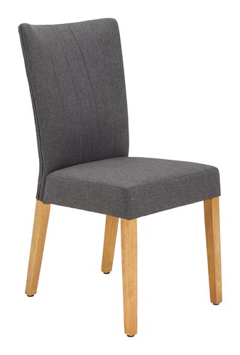 Sandalye NORDRUP gri kumaş/doğal