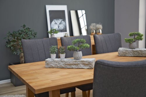 Cadeira de jantar NORDRUP tecido cinzento/natural