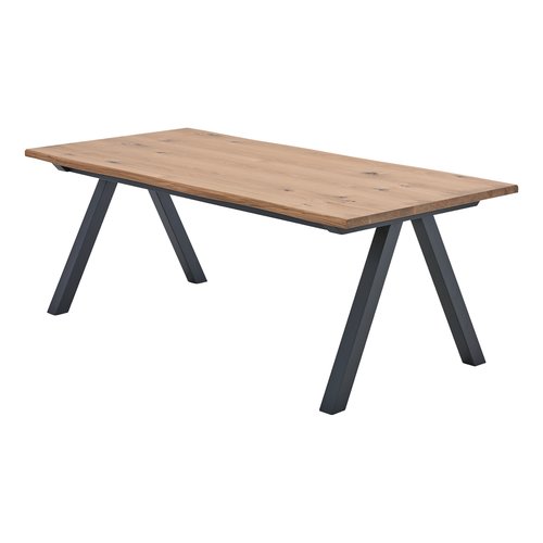 Table SANDBY 100x210 naturel chêne/noir