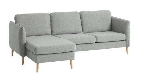 Sofa m/sjeselong AARHUS venstre lysgrå