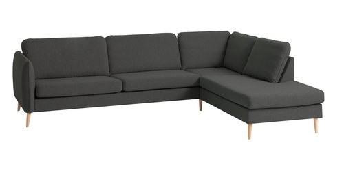 Sofa AARHUS open-end højrevendt mørkegrå