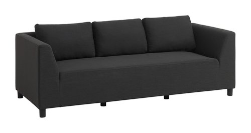 Loungesoffa ODDE 3-sits mörkgrå allväders