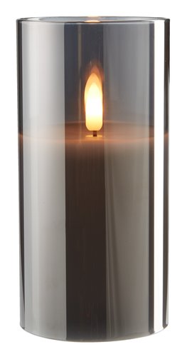LED svíčka KLAUS Ø8xV15 cm šedá