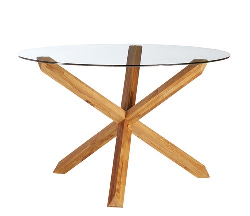 Dining table AGERBY D119 glass/oak