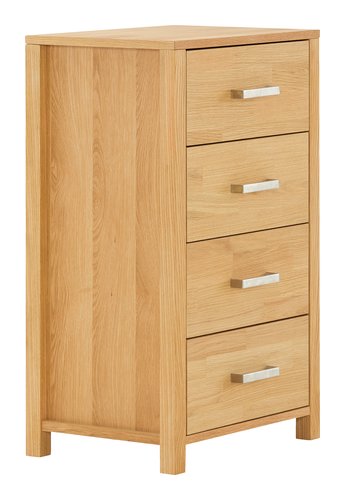 Kommode HUGGET 4 Schubladen schmal eiche | JYSK