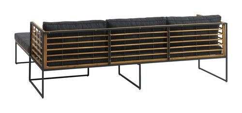 Loungebank UGILT chaise 3-persoons hout