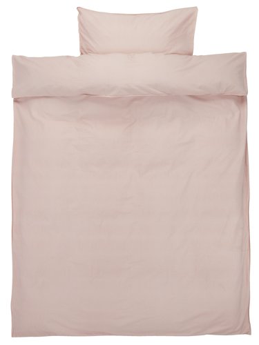 Completo copripiumino SANNE cotone lavato 155x220 cm rosa