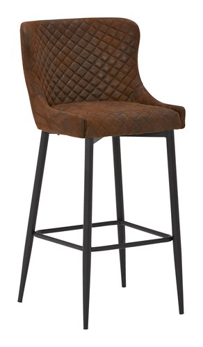 Krzesło barowe PEBRINGE z oparciem brązowy