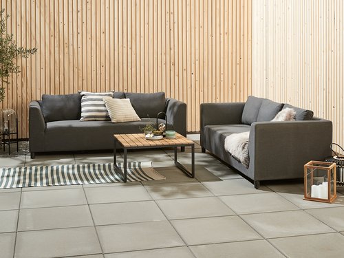 Lounge-Sofa ODDE 3 Personen dunkelgrau wetterbeständig