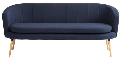 Sofa GISTRUP 3-personers mørkeblåt stof