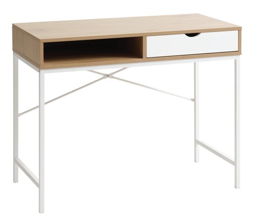Písací stôl TRAPPEDAL 48x95 1 zásuvka dubová farba/biela