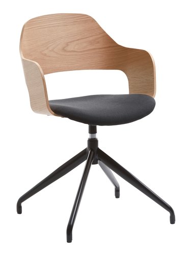 Krzesło biurowe HVIDOVRE dąb/czarny