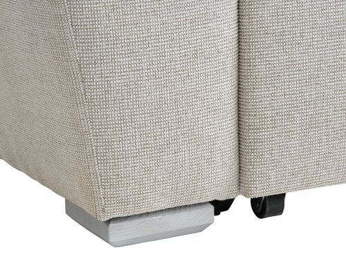 Sofa bed chaiselongue VEJLBY light sand fabric