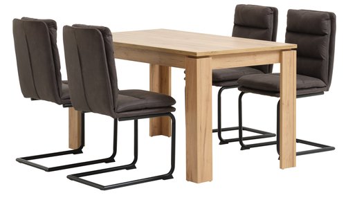 LINTRUP L140 Tisch + 4 ULSTRUP Stühle anthrazit