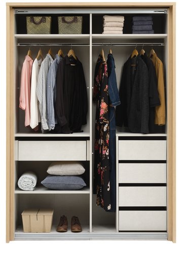 SALTOV wardrobe 150 w/frame+acc. oak