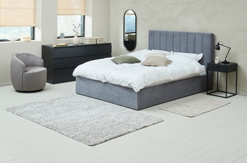 Bed frame HASLEV 150x200 dark grey
