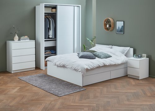 Bedframe LIMFJORDEN 140x200 wit