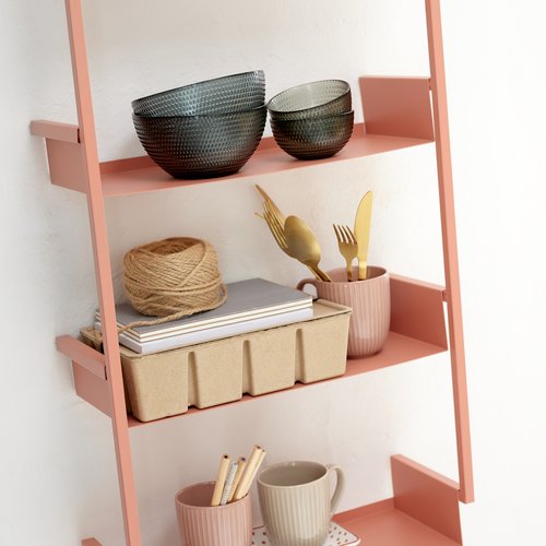 Wall shelf ASSENS 5 shelves peach