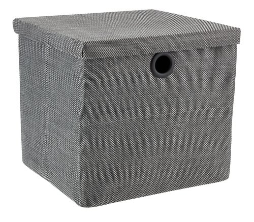 Boîte de rangement salle de bain Gara - L. 14 x H. 13 cm - Gris