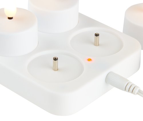 Bougies LED chauffe-plat IVAN a/chargeur+télécommande 4pcs