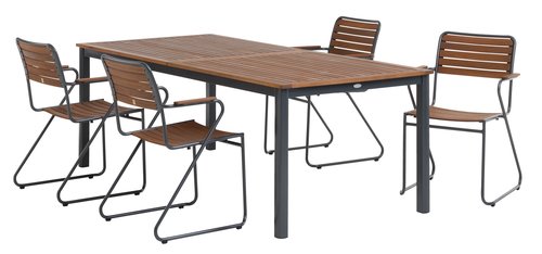 YTTRUP D210/300 stůl + 4 VAXHOLM židle tvrdé dřevo