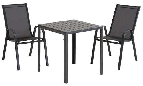 Τραπέζι κήπου JERSORE Π70xΜ70 μαύρο