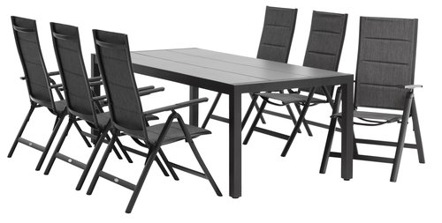 HAGEN P214 pöytä harmaa + 4 MYSEN tuoli harmaa
