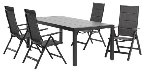 HAGEN L214 bord grå + 4 MYSEN stol grå
