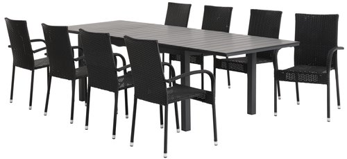 Τραπέζι VATTRUP Π95xΜ170/273 μαύρο