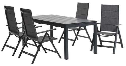 Záhradný stôl VATTRUP Š95xD170/273 čierna