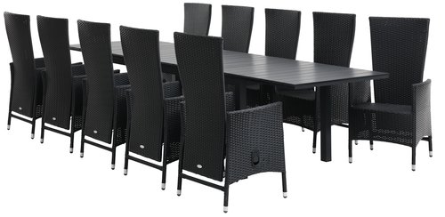 VATTRUP 206/319 masă + 4 SKIVE scaun negru