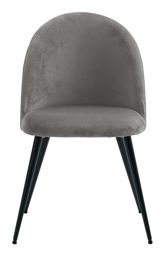 Jídelní židle KOKKEDAL samet šedá/černá