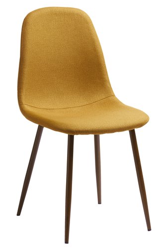 Sandalye JONSTRUP köri kumaş/koyu meşe rengi