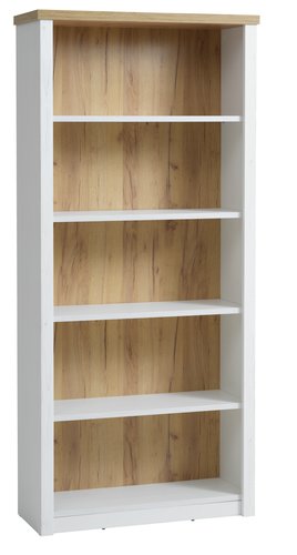 Bookcase MARKSKEL 5 shelves white/oak