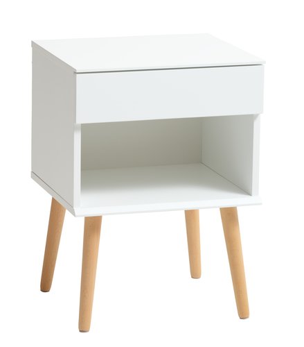 Mesa de cabeceira KORSVANG 1 gaveta branco