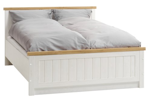 Bed frame MARKSKEL EURO oak/white