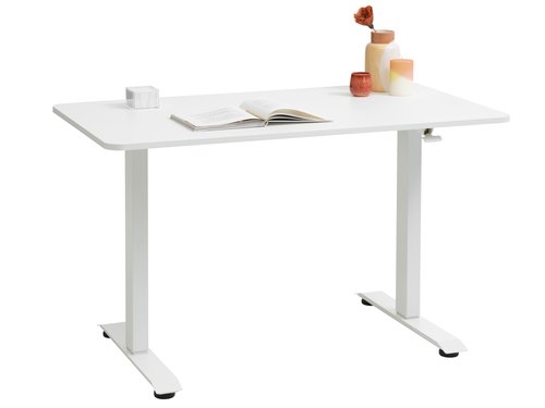 Bureau ajustable ASSENTOFT 70x130 blanc